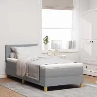 Prolenta Maison Exclusive - LED boxspringbed met kussens, lichtgrijs, 100 x 200 cm, gestoffeerd
