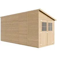 Timbela M341A - Houten tuinhuis - 10,11 m² - 514x218xH244 cm - zonder vloer
