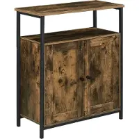 En.casa Commode Aremark 79x60x30 cm zwart en houtkleurig