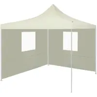 Syfax Vouwtent met 2 wanden 291x291x315 cm crème