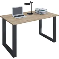 VCM Lona Bureau 110x80 cm U-frame Sonoma eiken decor/zwart.