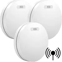 Aroha Link Rookmelders - 10 jaar batterij - Koppelbare rookmelders - Draadloos gekoppelde brandmelder - Multipack 3 set
