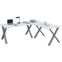 VCM Houten Bureau | Hoekbureau Plain | 130x130 | L Vorm Links of Rechts | Werktafel Plaat 50 cm Diep | Computertafel Kantoormeubilair - Lona X