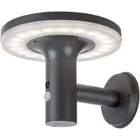 Rabalux 77017 Zonnepaneellamp Alaska, H16, 10W, 4000K, 250lm, roestvrij staal, antraciet-wit, rond, neutraal wit