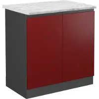 Vicco R-Line Wastafelkast – 80 cm WB Marmer Rood
