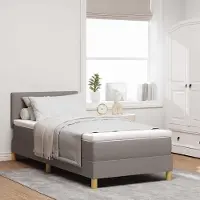 Prolenta Maison Exclusive - LED boxspringbed met hoofdeinde, taupe kleur, 90 x 200 cm, gestoffeerd