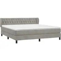 Syfax Boxspring met matras fluweel lichtgrijs 180x200 cm