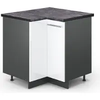 Vicco Hoekkast Fame-Line Wit Hoogglans 80.5 cm , WB Antraciet, Model 46403