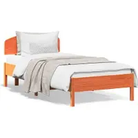 vidaXL Bedframe zonder matras massief grenenhout wasbruin 100x200 cm