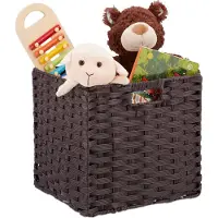 Relaxdays opbergmand, vierkante mand van PP-kunststof voor badkamer en kinderkamer, Rega