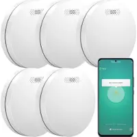 Aroha Smart Connect Rookmelder - 10 jaar batterij - Slimme brandmelder met app Tuya & SmartLife - Multipack 5 set