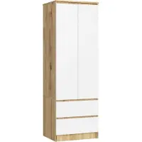 Akord Kledingkast STAR S60 met 2 Deuren en 2 Lades / Furniture Factory / Artisan Eik - Wit / 60 x 180 x 51 cm