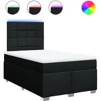 vidaXL Boxspring met matras stof zwart 120x190 cm