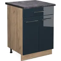 Vicco Fame-Line Keukenonderkasten – 60 cm met lade, WB Antraciet Donkerblauw hoogglans