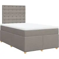 vidaXL Boxspring met matras stof taupe 120x200 cm
