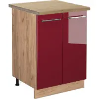 Vicco Fame-Line Keukenonderkast – 60 cm, WB Eik Bordeauxrode hoogglans