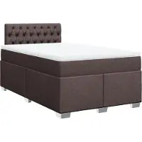 vidaXL Boxspring met matras stof donkerbruin 120x200 cm