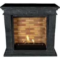 Xaralyn Bio-ethanol haard - Kreta-Mini BST-SBP - zwart gepolijst natuursteen - 3 KW verwarming - haardombouw inclusief inbouwhaard - schouw