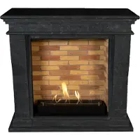 Xaralyn Bio-ethanol haard - Kreta-Mini BST-SBU - zwart natuursteen - 3 KW verwarming - haardombouw inclusief inbouwhaard - schouw