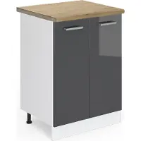 Vicco R-Line Keukenonderkast – 60 cm, WB Eik Antraciet Hoogglans
