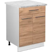 Vicco Fame-Line Keukenonderkast – 60 cm met lade, WB Marmer Krachtige eik goud