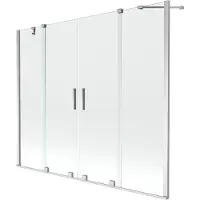 Mexen Velar Duo badwand scherm 2-delig schuifbaar 170 x 150 , transparant, chroom - 896-170-000-02-01