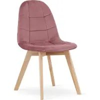 Leobert BORA Stoel - Donkerroze Velvet, Houten Poten, Functioneel Ontwerp en Comfortabele Zitting voor Woonkamer, Keuken, Slaapkamer en Eetkamer, Max. 120 kg
