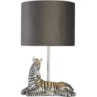 Searchlight Tafellamp Zebra, zwart, Woon-/ Eetkamer, Textiel / Stof / Zijde, Modern, Tafellamp