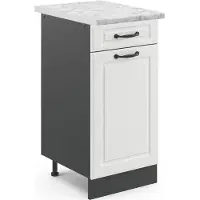 Vicco R-Line Keukenonderkast – 40 cm, WB Marmer Wit Landhuis
