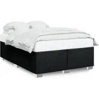 vidaXL Bedframe zonder matras stof zwart 140x200 cm