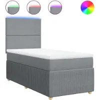 vidaXL Boxspring met matras stof lichtgrijs 90x200 cm
