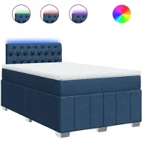 vidaXL Boxspring met matras stof blauw 120x190 cm