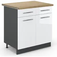 Vicco Fame-Line Keukenonderkast – 80 cm, WB Eik Wit Hoogglans