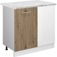 Vicco R-Line Hoekkast – 86 cm, WB Marmer Artisanaal eiken