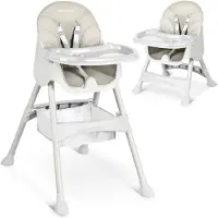 Ricokids Milo voederstoel met tafel - grijs