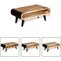 The Living Store Salontafel Mango Hout - Industriele Salontafel - Salontafel 90x55x39 cm ruw mangohout - Vintage Salontafel - Tafellamp Industrieel - Bijzettafel Industrieel