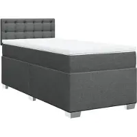 vidaXL Boxspring met matras stof donkergrijs 90x200 cm