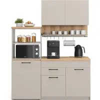 Vicco Egbert Eenpersoonskeuken – 160 cm met uitschuifbare tafel Grijs