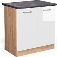 Vicco R-Line Wastafelkast – 80 cm, WB Antraciet Wit Hoogglans