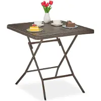 Relaxdays tuintafel met houtlook, bruin
