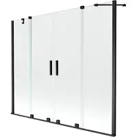Mexen Velar Duo badwand scherm 2-delige schuif 170 x 150 , transparant, zwart - 896-170-000-02-70