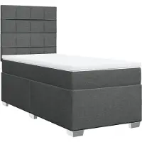 vidaXL Boxspring met matras stof donkergrijs 100x200 cm