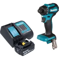 Makita Boormachine + slagboor, DDF 083 SG1 accuboormachine 18 V 40 Nm 1/4'' borstelloos + 1x oplaadbare accu 6.0 Ah + lader (Oplaadbare batterij)