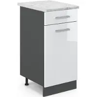 Vicco R-Line Keukenonderkast – 40 cm WB Marmer Wit Hoogglans