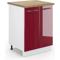 Vicco Fame-Line Keukenonderkast – 60 cm, WB Eik Bordeauxrode hoogglans