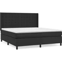 Syfax Boxspring met matras kunstleer zwart 180x200 cm
