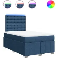 vidaXL Boxspring met matras stof blauw 120x190 cm