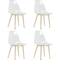 Syfax Eetkamerstoelen 4 st PET transparant