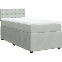 Syfax Boxspring met matras fluweel lichtgrijs 90x200 cm