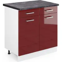 Vicco R-Line Keukenonderkast – 80 cm, WB Antraciet Rode hoogglans